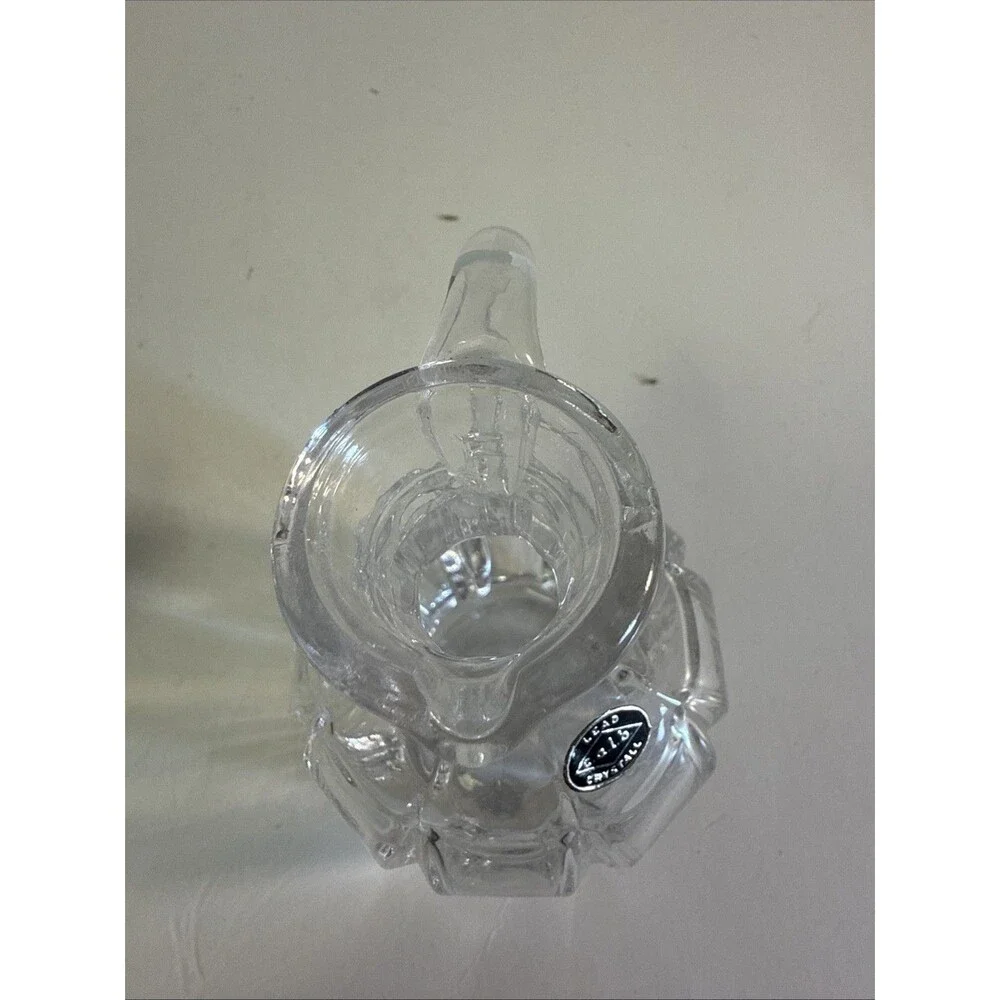 Crystal Cruet with Faceted Stopper - Oil or Vinegar